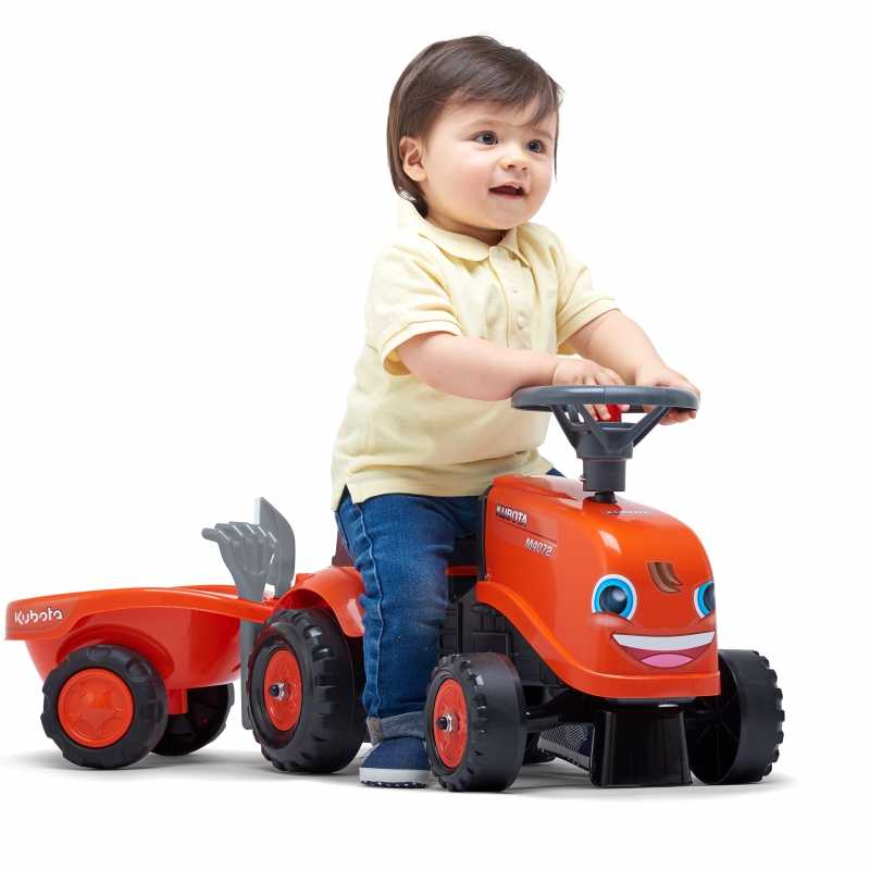 Paspiriamas traktorius Falk Baby Kubota, oranžinis