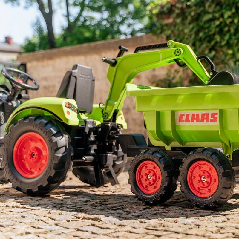 Pedalais minamas traktorius su priekaba - CLAAS AVEC, žalias 