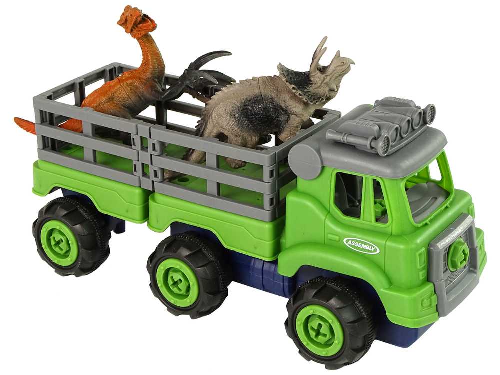 Surenkamas sunkvežimis su dinozaurais