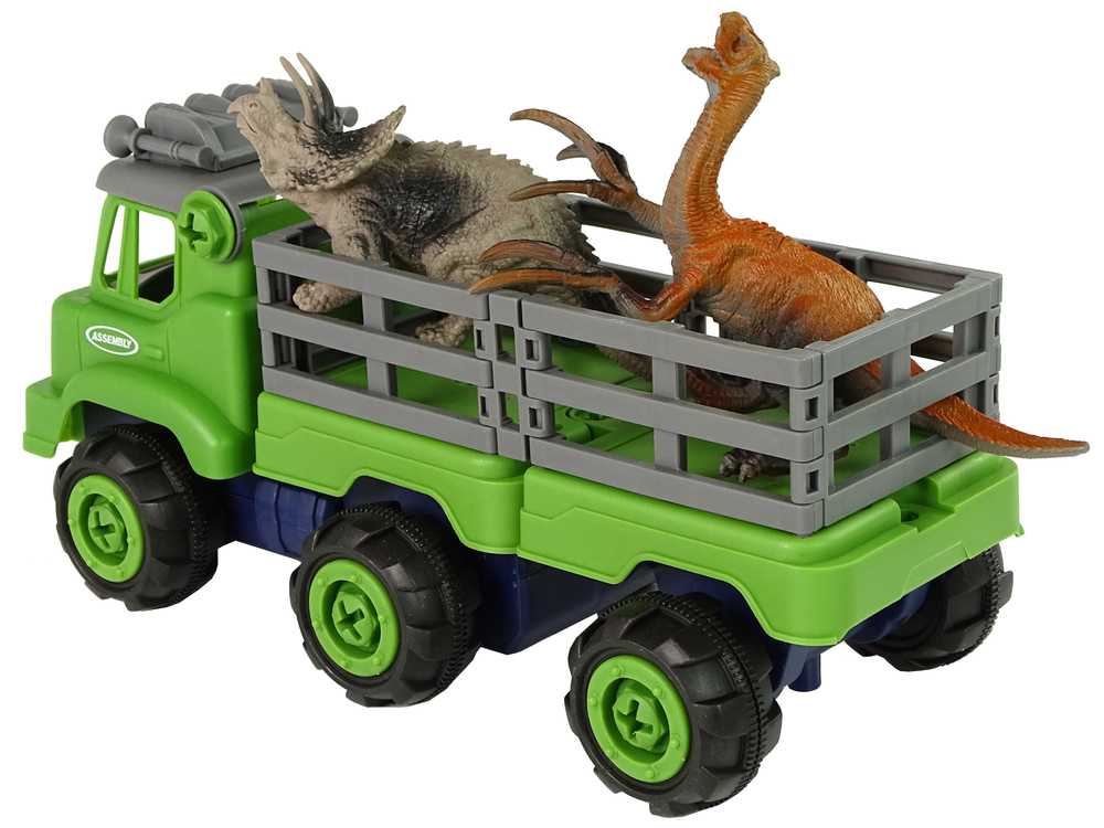 Surenkamas sunkvežimis su dinozaurais