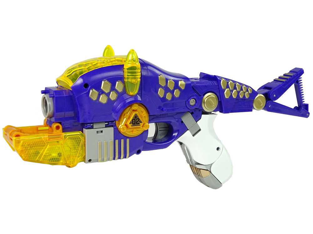 Žaislinis ginklas su taikiniu ir šoviniais - Dinobots, violetinis