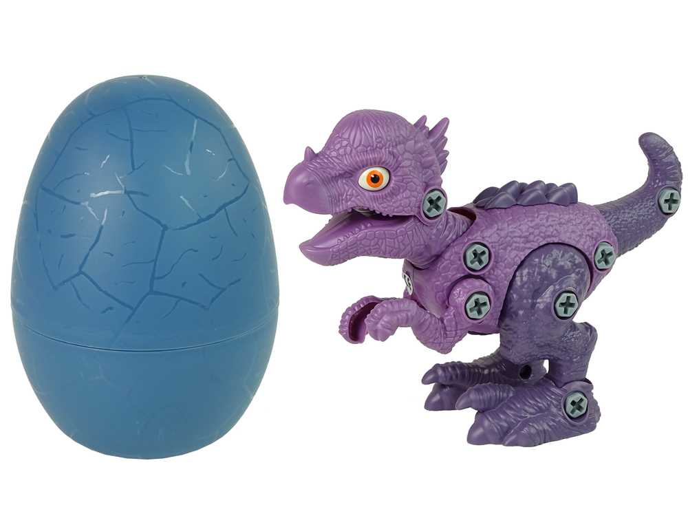Konstruktorius - dinozauras su kiaušiniu, violetinis