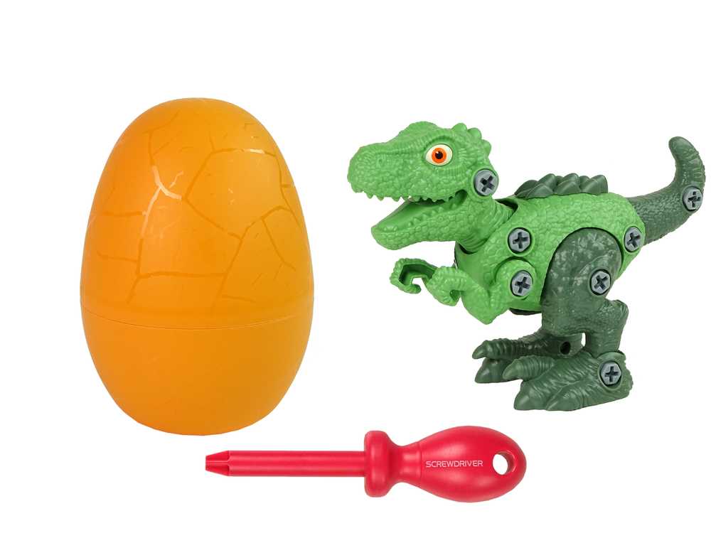 Konstruktorius - dinozauras su kiaušiniu, žalias