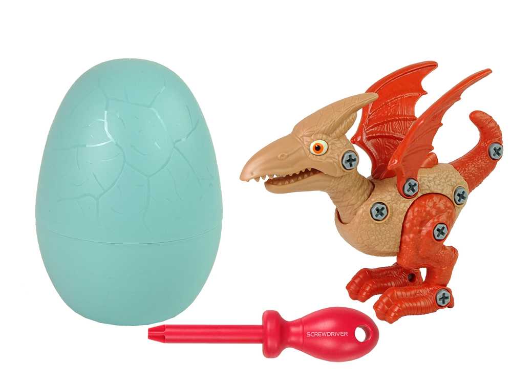 Konstruktorius - dinozauras su kiaušiniu, rudas