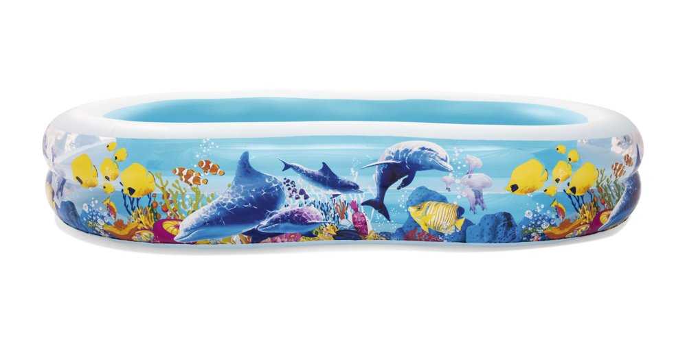 Bestway vaikiškas pripučiams baseinas su jūrų gyvūnais, 262 x 157 x 46 cm 