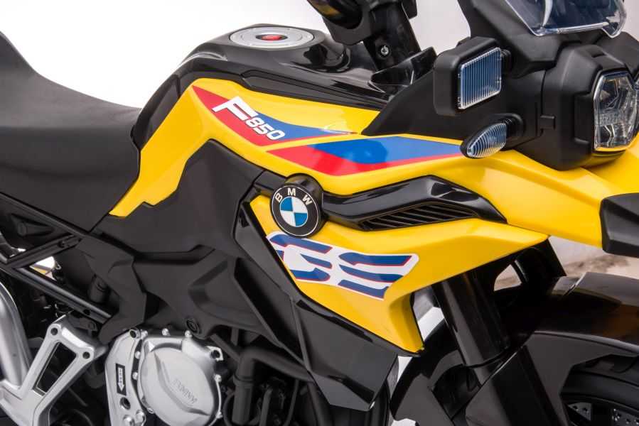Vaikiškas elektrinis motociklas - BMW F850, geltonas