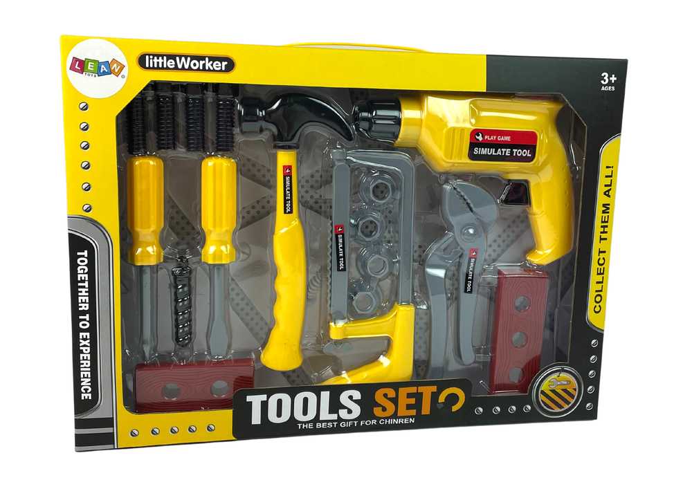 Vaikiškas įrankių rinkinys, geltonas
