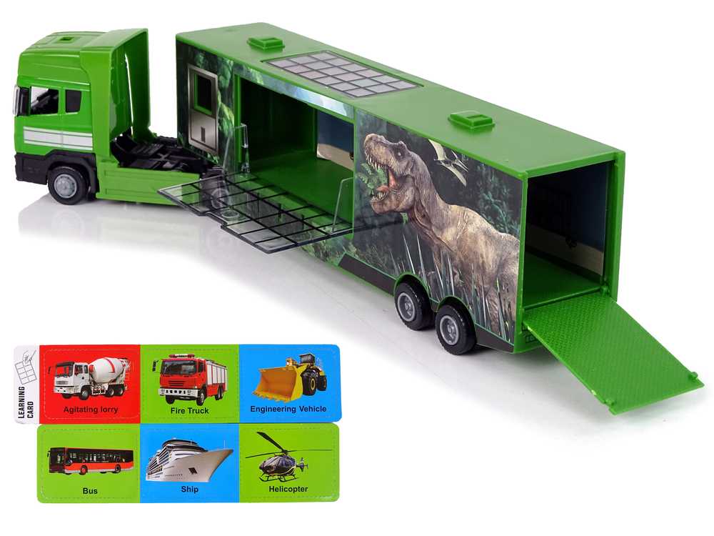 Didelis dinozaurų transporteris sunkvežimis 