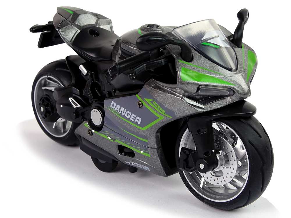 Žaislinis motociklas, 1:12, pilkas