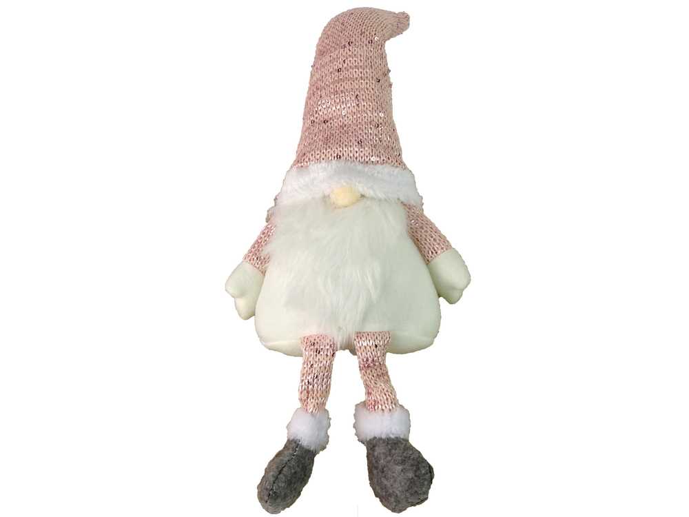 Šviečiantis kalėdų nykštukas, 40 cm, rožinis