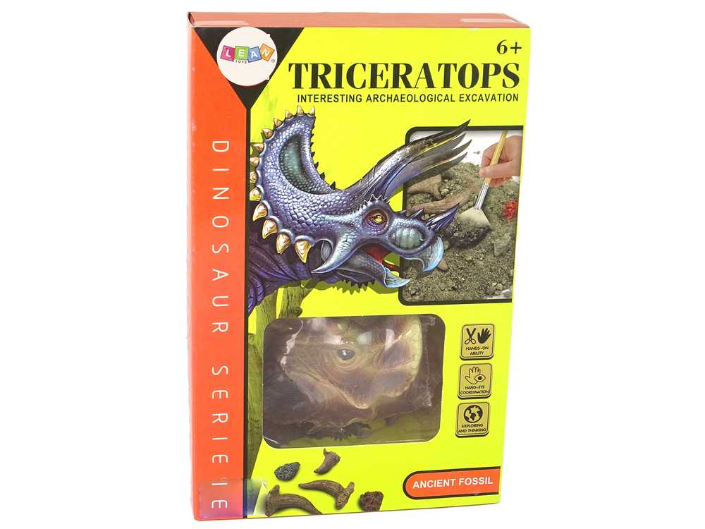 Edukacinis kasinėjimo rinkinys, dinozauras Trikeratopsas