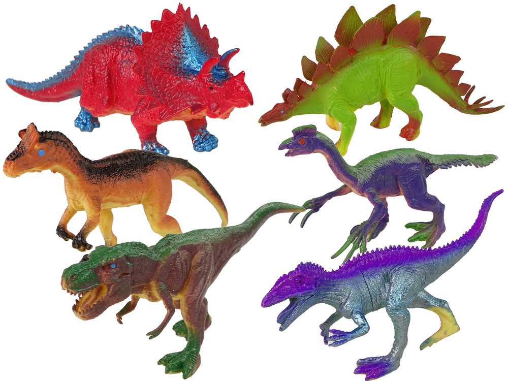 Dinozaurų spalvotos figūrėlės, 6 vnt. 