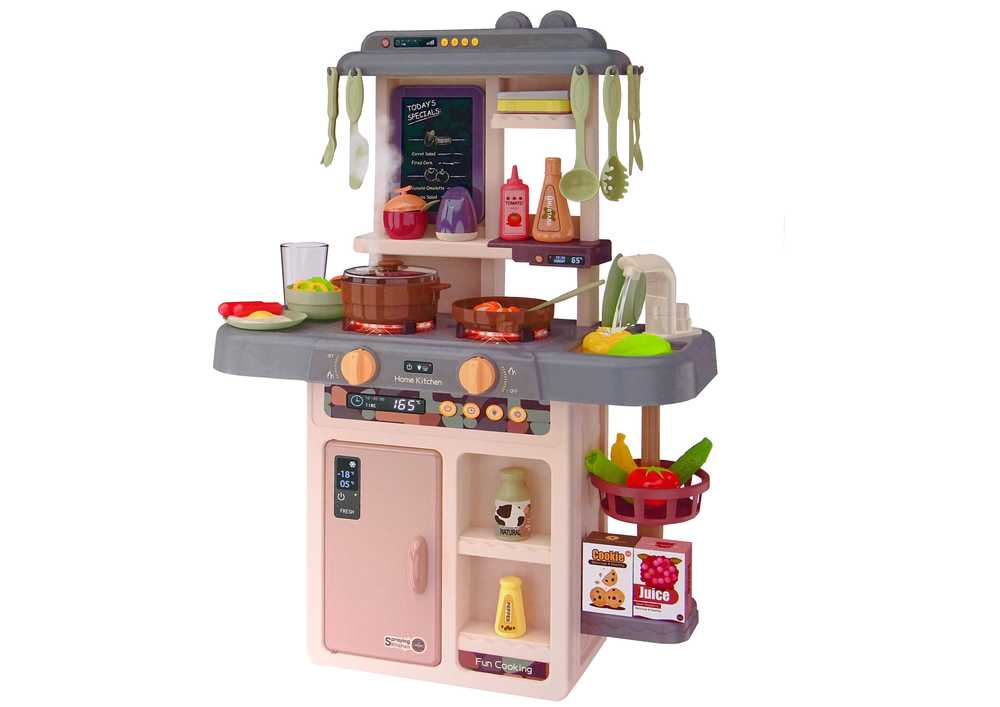 Virtuvėlė su priedais, 63x45,5x22, rožinė