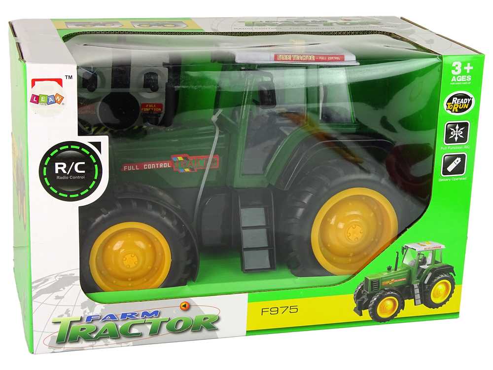 Žalios ir juodos spalvos R/C nuotoliniu būdu valdomas traktorius
