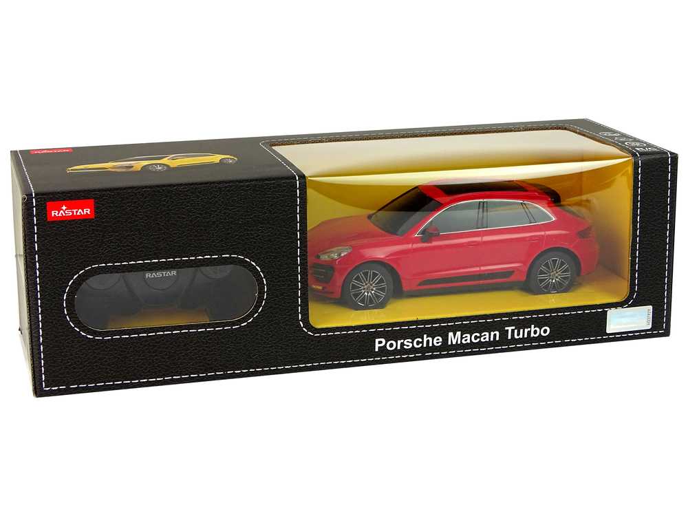 Nuotoliniu būdu valdomas automobilis Porsche Macan Turbo, 1:24, raudonas