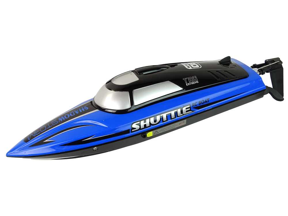 Nuotoliniu būdu valdoma motorinė valtis 20-25 km/h, mėlyna