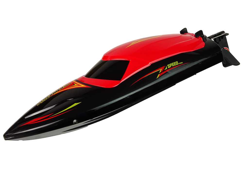 Nuotoliniu būdu valdoma motorinė valtis 35 km/h, raudona