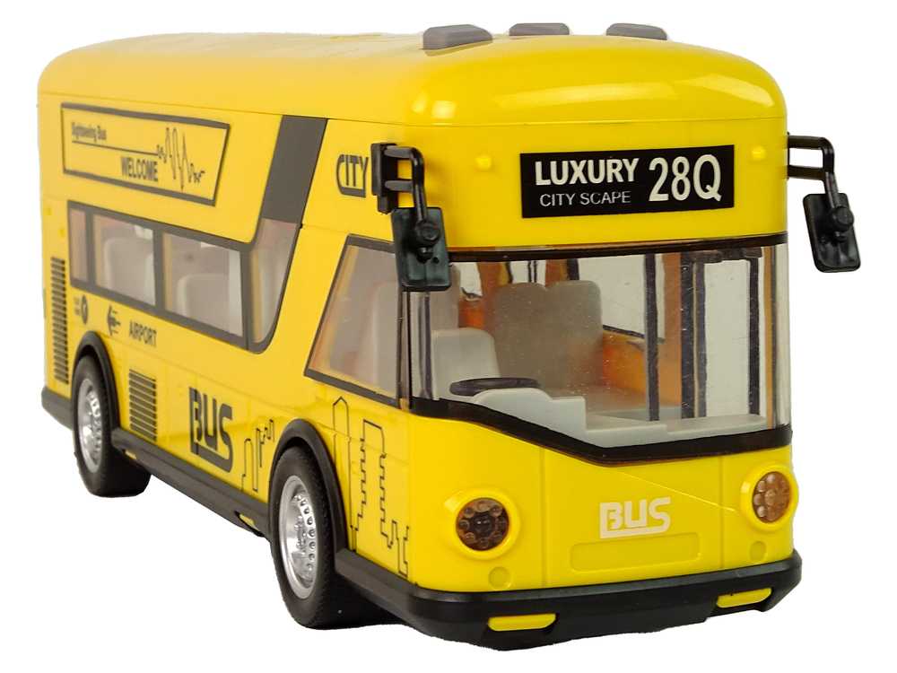 Žaislinis miesto autobusas, 1:18, geltonas