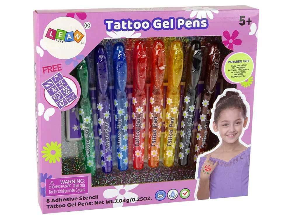 Tatuiruočių rinkinys, spalvoti rašikliai
