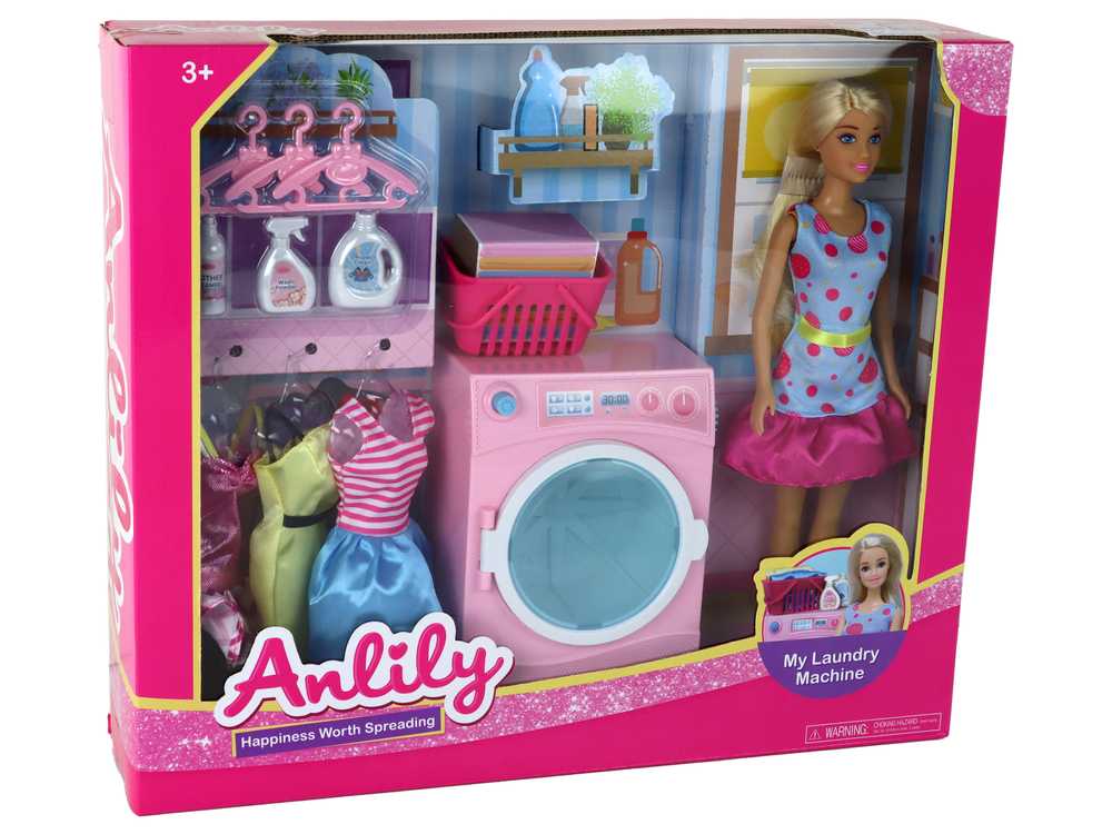 Lėlė Anlily su skalbimo mašina