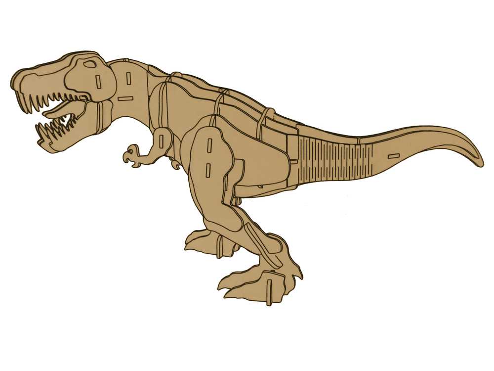 3D medinė erdvinė dėlionė T-Rex, 22 d. 