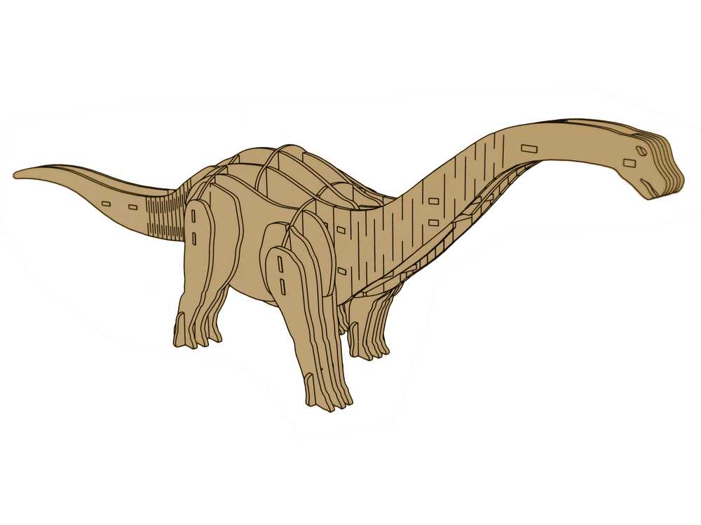Medinė 3D erdvinė dėlionė - Dinozauras, 38 d.