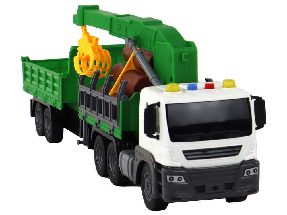 Sunkvežimis su kranu ir garso efektais, žalias