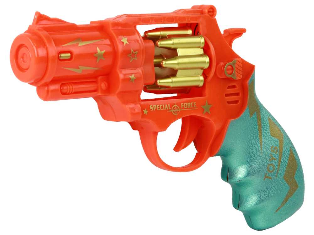 Žaislinis revolveris su garso efektais, oranžinis 