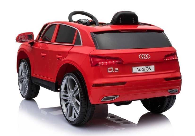 Audi Q5 vienvietis elektromobilis, raudonas