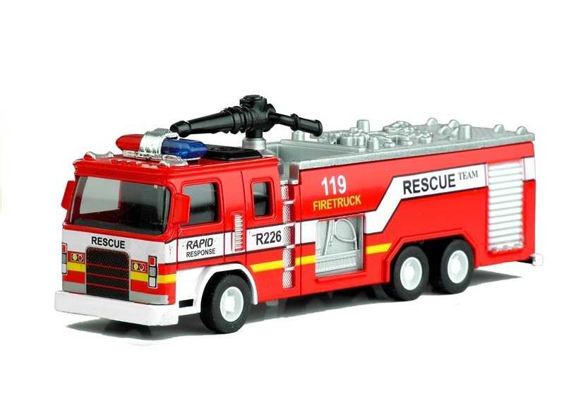 Žaislinis ugniagesių automobilis su kopėčiomis