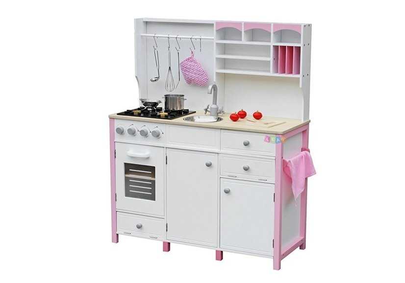 Vaikiška medinė virtuvė, 85x33x105, rožinė