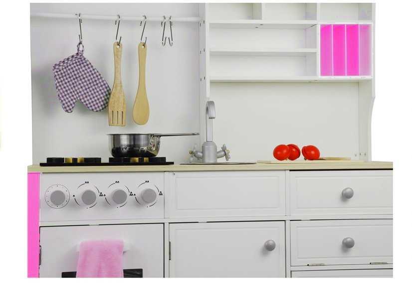 Vaikiška medinė virtuvė, 85x33x105, rožinė