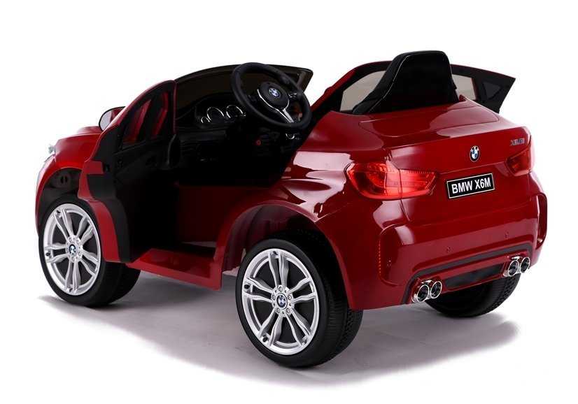 Vaikiškas vienvietis elektromobilis BMW X6, raudonas lakuotas
