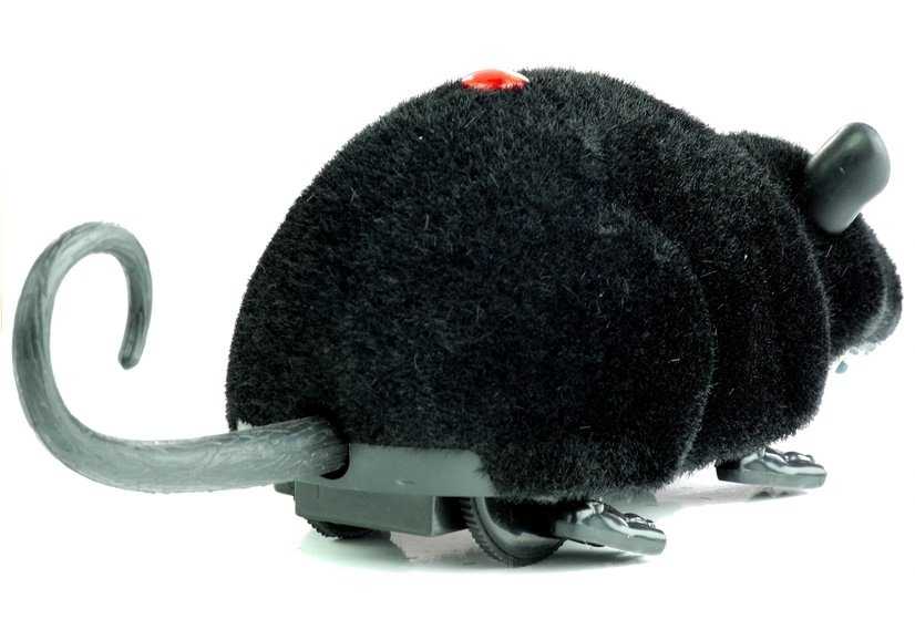 Nuotoliniu būdu valdoma R/C pelė ant ratų, juodos spalvos