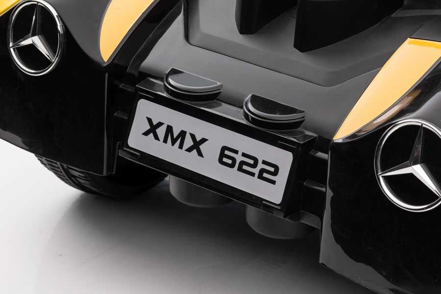 Vienvietis elektromobilis Mercedes XMX622 LCD, geltonas
