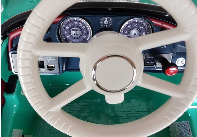 Vienvietis elektromobilis BMW Retro, žalias lakuotas
