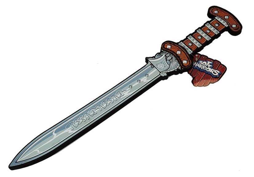 Putplasčio vikingų kardas 52 cm, sidabrinis