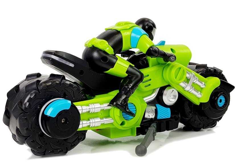 Nuotoliniu būdu valdomas motociklas „Motor Drift“, žalias, 1:10 
