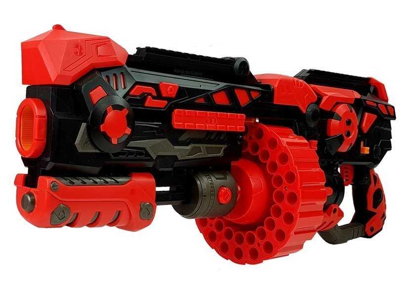 Didelis žaislinis šautuvas su minkštais šoviniais Soft Bullet Gun, raudonai juodas