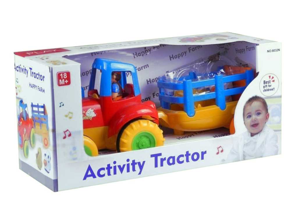 Žaislinis traktorius su gyvūnėliais