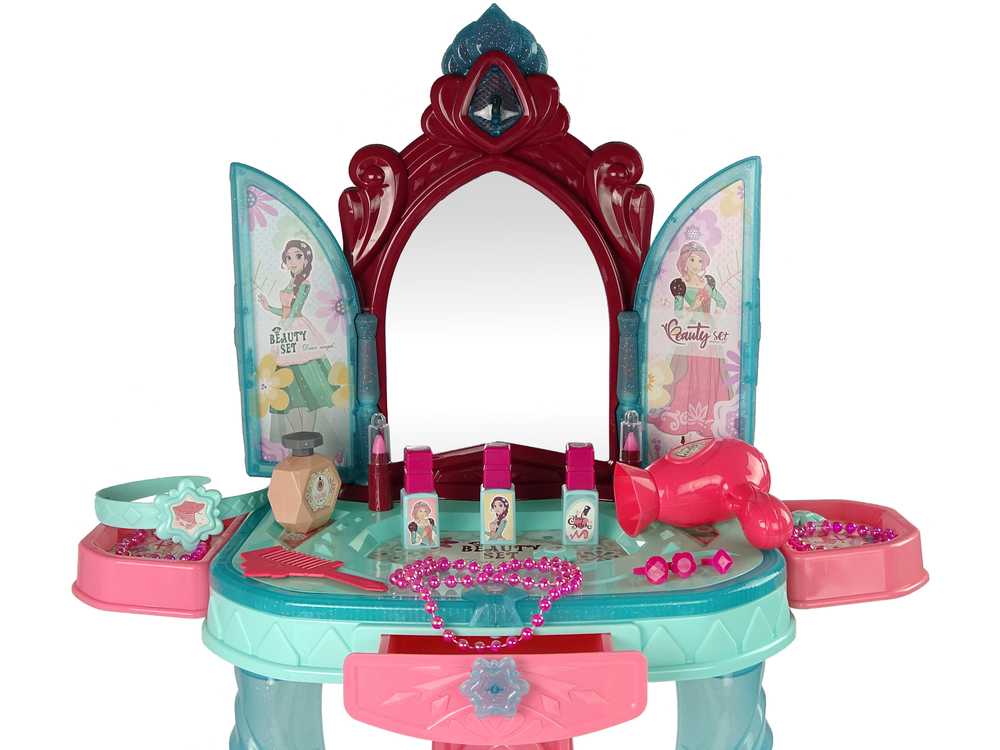 Grožio staliukas su veidrodžiu ir priedais
