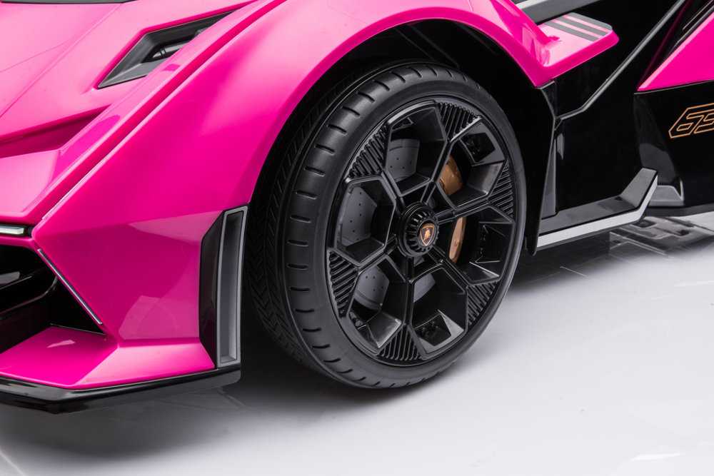 Vienvietis elektromobilis Lamborghini GT, rožinis