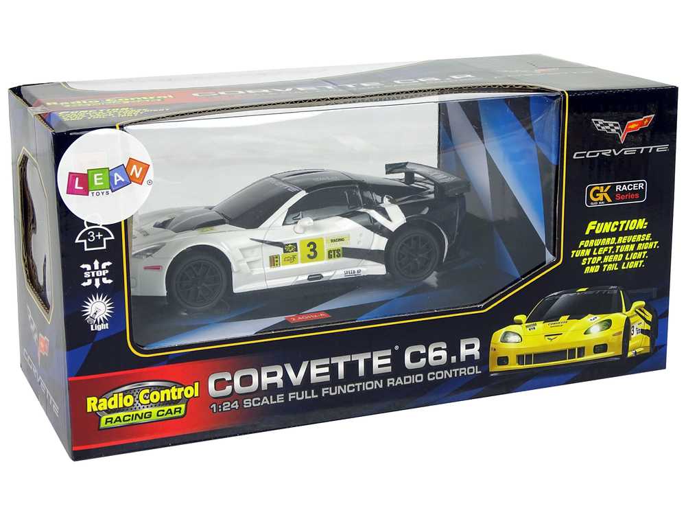Sportinis nuotoliniu būdu valdomas automobilis Corvette C6.R, baltas
