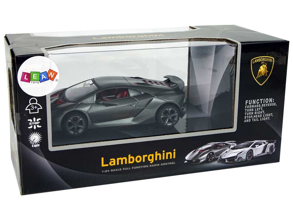 Sportinis nuotoliniu būdu valdomas automobilis Lamborghini, sidabrinis