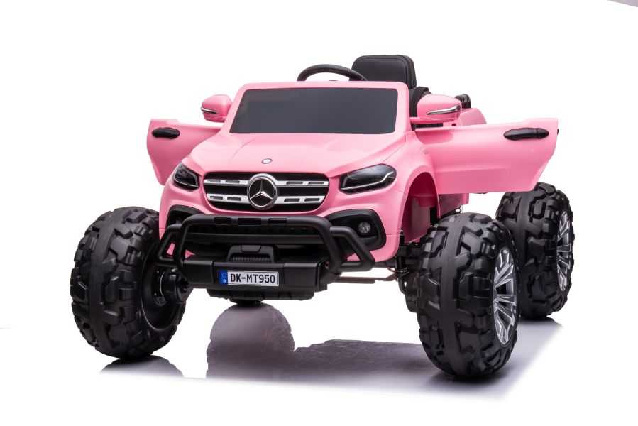 Vaikiškas vienvietis elektromobilis Mercedes DK-MT950 MP4, šviesiai rožinis