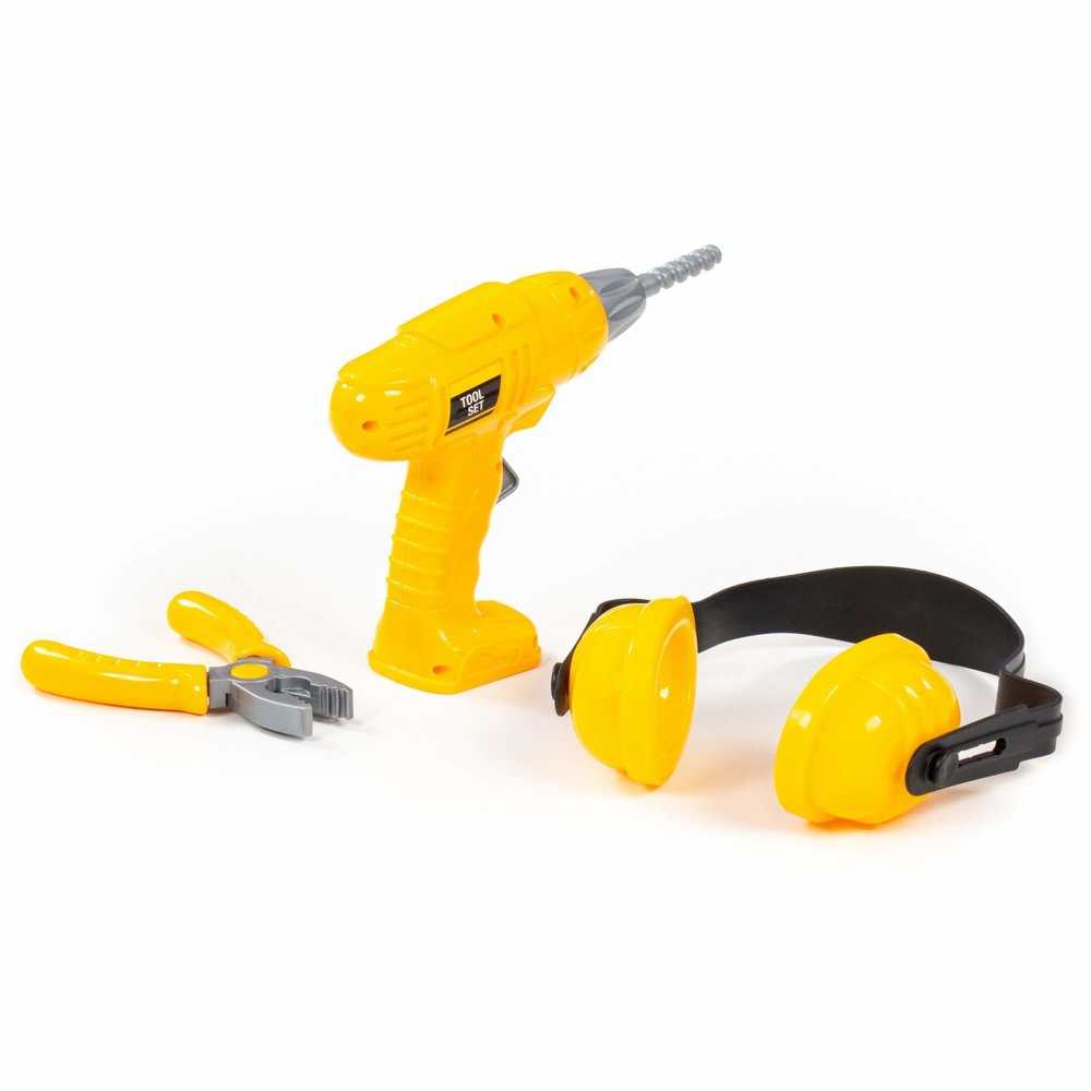 Įrankių rinkinys su priedais, geltonas