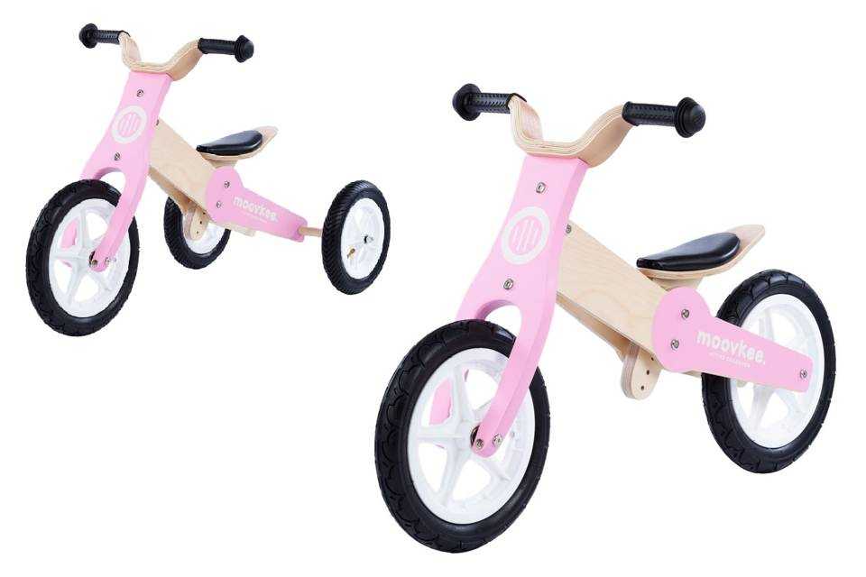 Balansinis medinis dviratis - Moovkee, rožinis