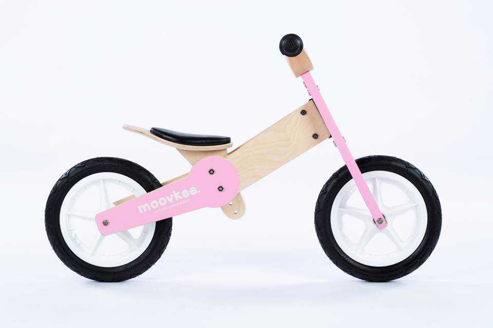 Balansinis medinis dviratis - Moovkee, rožinis