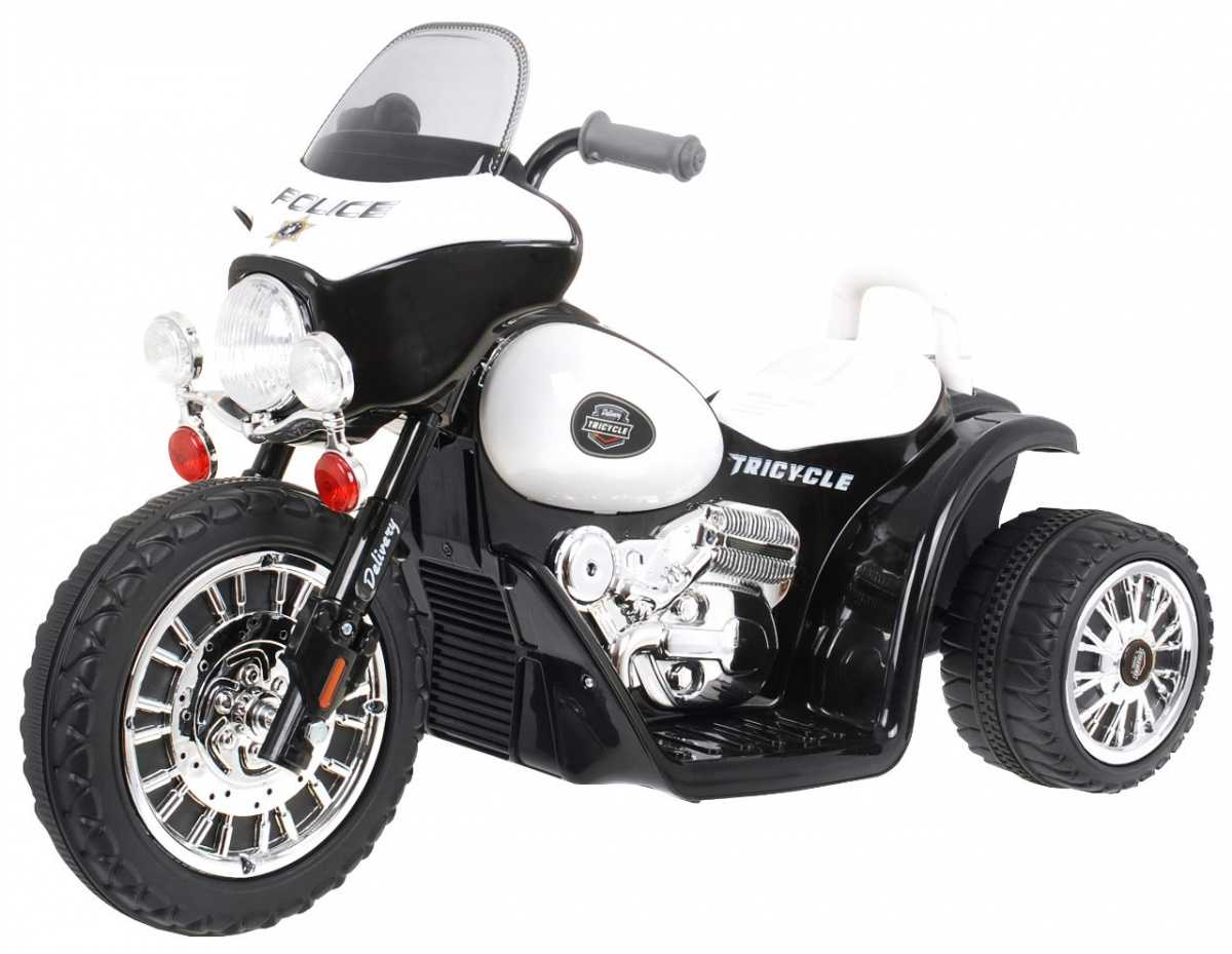 Elektrinis policijos motociklas Harley Davidson, juodas