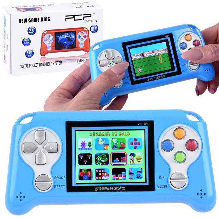 Elektroninė žaidimų konsolė, mėlyna, 70 žaidimų